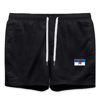 Pommern Flagge - Badeshorts - Schwarz - Vorne - AI Model Male 185 light (185cm)