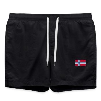 Norwegen Flagge | Geschenk für Norweger - Badeshorts - Schwarz - Vorne - AI Model Male 185 light (185cm)
