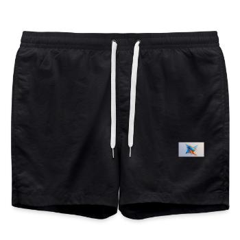 Origami Stern BlauOrange - Badeshorts - Schwarz - Vorne - AI Model Male 185 light (185cm)