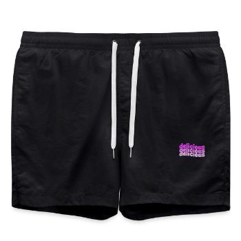 Delicious Typo Gradient Muster - Badeshorts - Schwarz - Vorne - AI Model Male 185 light (185cm)