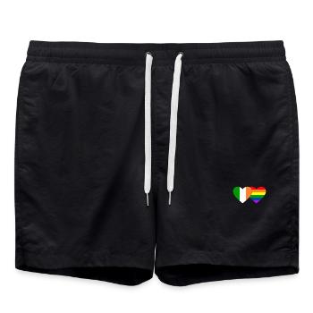 Irland Regenbogen Flagge - Badeshorts - Schwarz - Vorne - AI Model Male 185 light (185cm)