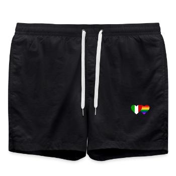 Italien Regenbogen Flagge - Badeshorts - Schwarz - Vorne - AI Model Male 185 light (185cm)