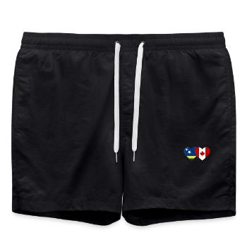 Curacao Kanada Flagge Herz - Badeshorts - Schwarz - Vorne - AI Model Male 185 light (185cm)