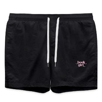 Buchgirl - Book Girl Retro - Badeshorts - Schwarz - Vorne - AI Model Male 185 light (185cm)