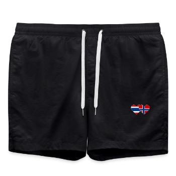 Thailand Norwegen Flagge Herzform - Badeshorts - Schwarz - Vorne - AI Model Male 185 light (185cm)