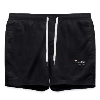 Make Love statt War - Palästina - Badeshorts - Schwarz - Vorne - AI Model Male 185 light (185cm)