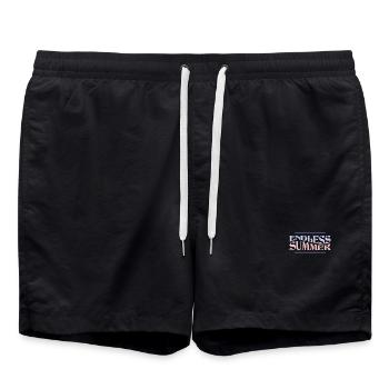 Endless Summer – Retro Sommer-Vibes - Badeshorts - Schwarz - Vorne - AI Model Male 185 light (185cm)