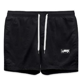 Pickup-Silhouette im Rahmen - Badeshorts - Schwarz - Vorne - AI Model Male 185 light (185cm)