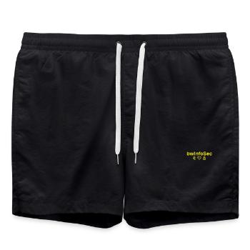bwInfoSec - Education loves - yellow - Badeshorts - Schwarz - Vorne - AI Model Male 185 light (185cm)