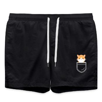 Hamster - Badeshorts - Schwarz - Vorne - AI Model Male 185 light (185cm)
