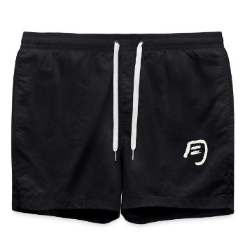 Mond (Japanisch) Schriftzeichen - KOHLE - Badeshorts - Schwarz - Vorne - AI Model Male 185 light (185cm)