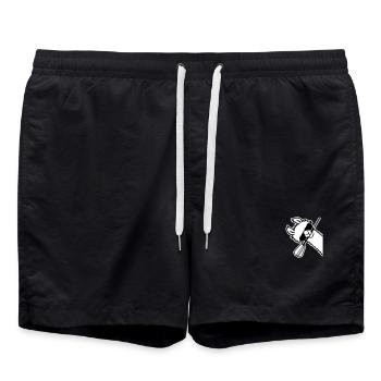 Cooles Lama Kopf Sonnenbrille Dartpfeil Maul Seite - Badeshorts - Schwarz - Vorne - AI Model Male 185 light (185cm)