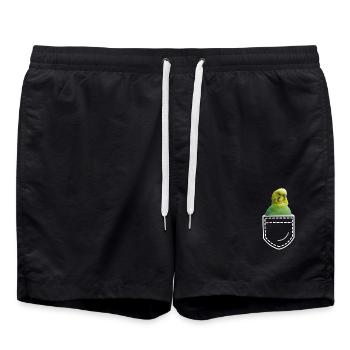 Perruche oiseau - Short de bain - noir - Devant - AI Model Male 185 light (185cm)