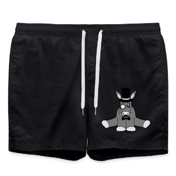 riche monsieur monsieur moustache moustache mono - Short de bain - noir - Devant - AI Model Male 185 light (185cm)