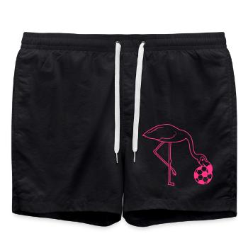 football club jouer balle kicker rire bouche au - Short de bain - noir - Devant - AI Model Male 185 light (185cm)