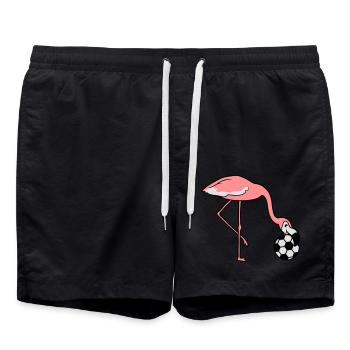 kick football club jouer balle kicker rire - Short de bain - noir - Devant - AI Model Male 185 light (185cm)