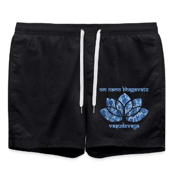 mantra om namo bhagavate vasudevaya e 206 - Short de bain - noir - Devant - AI Model Male 185 light (185cm)