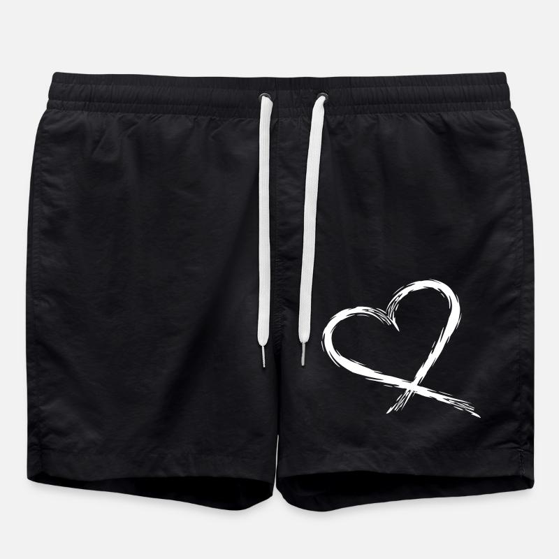 Coeur Conception vecteur Blanc - Short de bain - noir