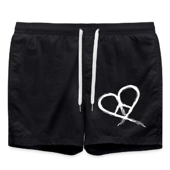 Peace Symbol Hippie coeur paix Liberté Amour - Short de bain - noir - Devant - AI Model Male 185 light (185cm)