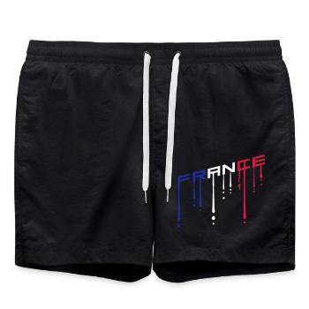 couleur france texte graffiti gouttes équipe schraeg il - Short de bain - noir - Devant - AI Model Male 185 light (185cm)