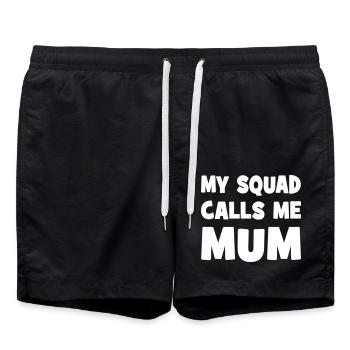 Mutter - Badeshorts - Schwarz - Vorne - AI Model Male 185 light (185cm)