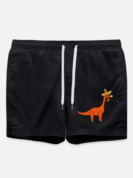 mexikaner südamerika sombrero mustache schnurrbart - Badeshorts - Schwarz