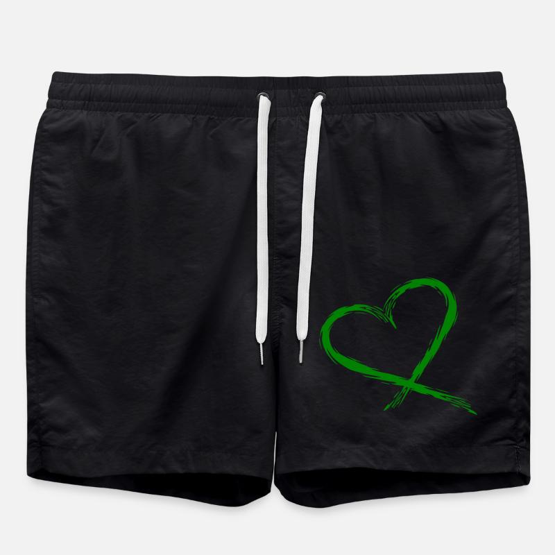 Heart design vector - Swim Trunks - black