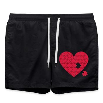 cœur - Short de bain - noir - Devant - AI Model Male 185 light (185cm)