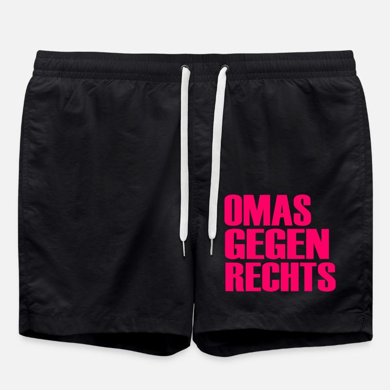 Omas gegen rechts - Badeshorts - Schwarz