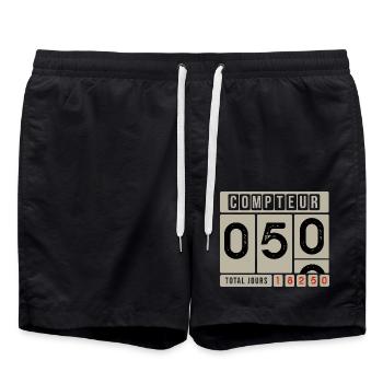 50 YEARS ON THE COUNTER Gift ideas 50th anniversary - Swim Trunks - black - Front - AI Model Male 185 light (185cm)