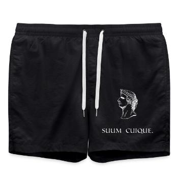 jedem das seine latein weiss - Badeshorts - Schwarz - Vorne - AI Model Male 185 light (185cm)