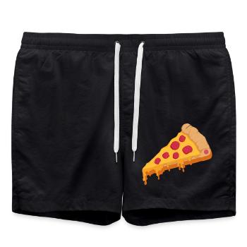 Pizzaria Pizzas Pizzatag Pizzafan fast food - Swim Trunks - black - Front - AI Model Male 185 light (185cm)