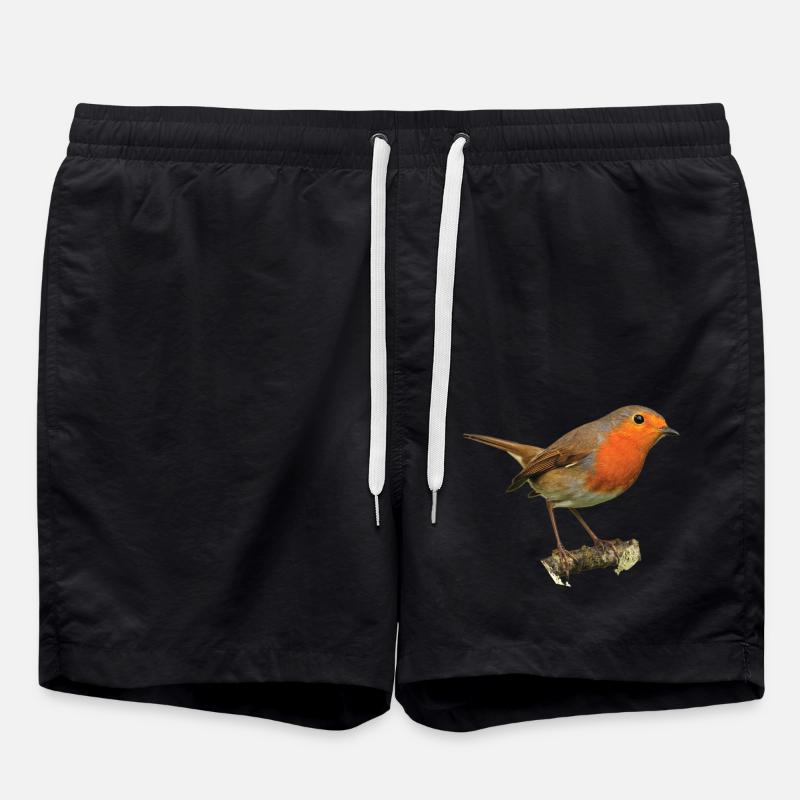 Rotkehlchen1 Robin - Badeshorts - Schwarz