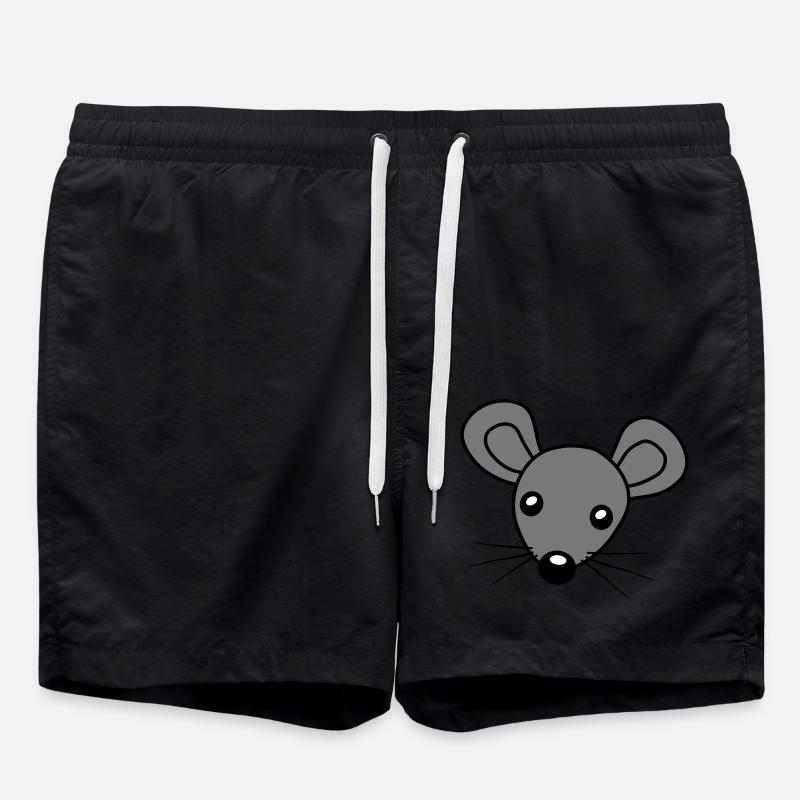 Mouse Head Clipart - Swim Trunks - black