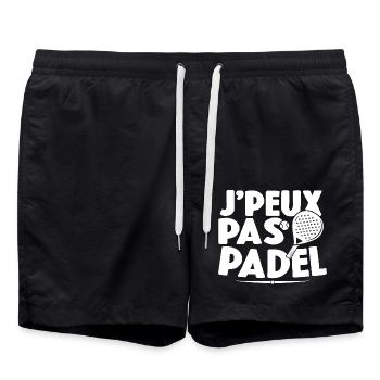 Je Peux Pas J'ai Padel Cadeau Pour Joueur De Padel - Short de bain - noir - Devant - AI Model Male 185 light (185cm)
