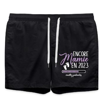 Encore Mamie 2023 Cadeau Future Grand Mère - Short de bain - noir - Devant - AI Model Male 185 light (185cm)