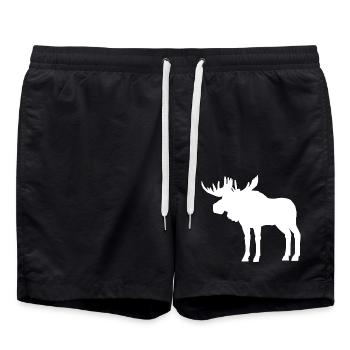 Silhouette d’orignal - Short de bain - noir - Devant - AI Model Male 185 light (185cm)