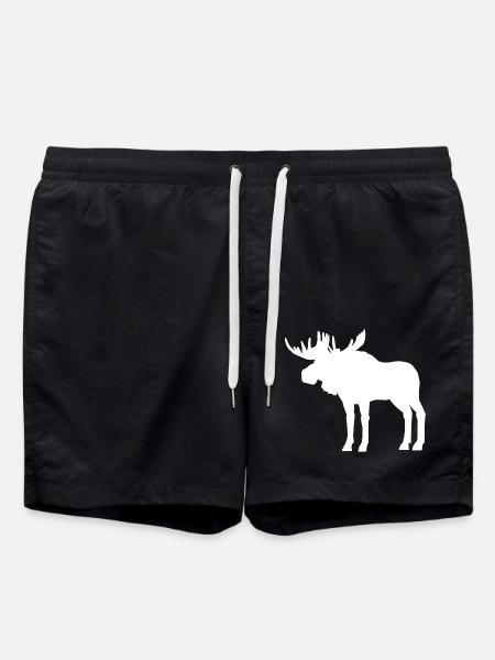 Moose Silhouette - Swim Trunks - black