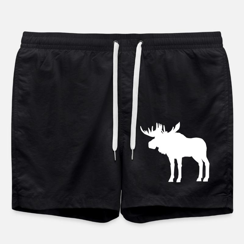 Moose Silhouette - Swim Trunks - black