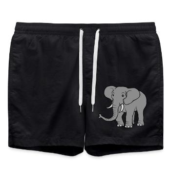 Grand éléphant gris - Short de bain - noir - Devant - AI Model Male 185 light (185cm)