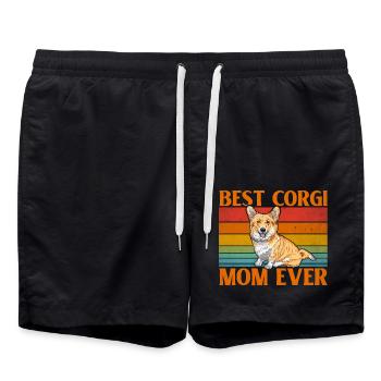 Best Corgi Mom Ever - Swim Trunks - black - Front - AI Model Male 185 light (185cm)