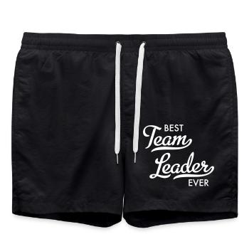 Best Team Leader - Swim Trunks - black - Front - AI Model Male 185 light (185cm)