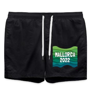 Mallorca 2022, Malle, Îles Baléares, Espagne, Méditerranée - Short de bain - noir - Devant - AI Model Male 185 light (185cm)