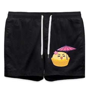 Sweet Kawaii Cupcake Japonais Candy Cartoon - Short de bain - noir - Devant - AI Model Male 185 light (185cm)