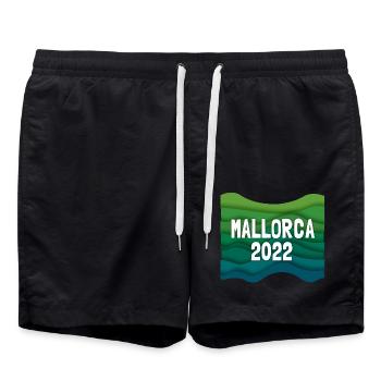 Mallorca 2022, Malle, Îles Baléares, Espagne, Méditerranée - Short de bain - noir - Devant - AI Model Male 185 light (185cm)