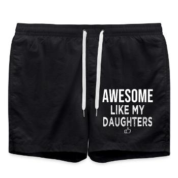 Toll wie meine Töchter tolles Papa Geschenk - Badeshorts - Schwarz - Vorne - AI Model Male 185 light (185cm)