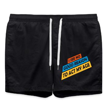to act my age - Badeshorts - Schwarz - Vorne - AI Model Male 185 light (185cm)