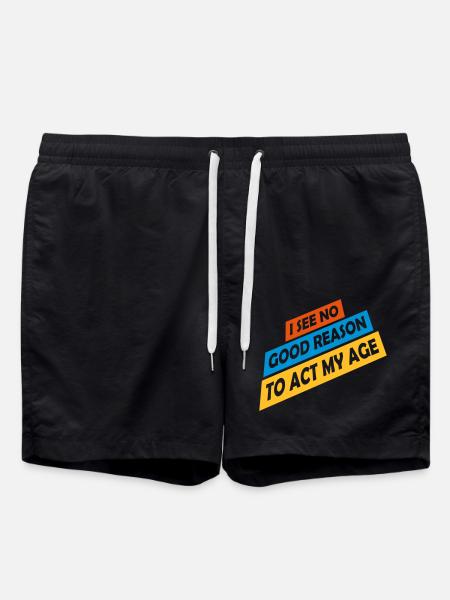 to act my age - Swim Trunks - black