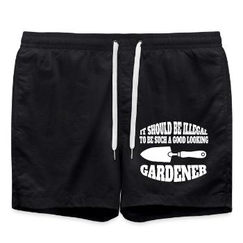 Jardin Verger Jardinier Hobby Gardener Cadeau - Short de bain - noir - Devant - AI Model Male 185 light (185cm)