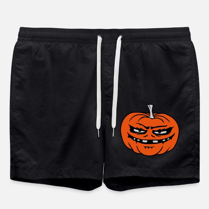 Evil Pumpkin Comic Halloween - Swim Trunks - black
